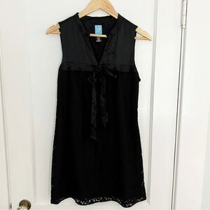 Barney’s New York Co-op Black Silk Lace A-Line Vintage 90s Dress Small